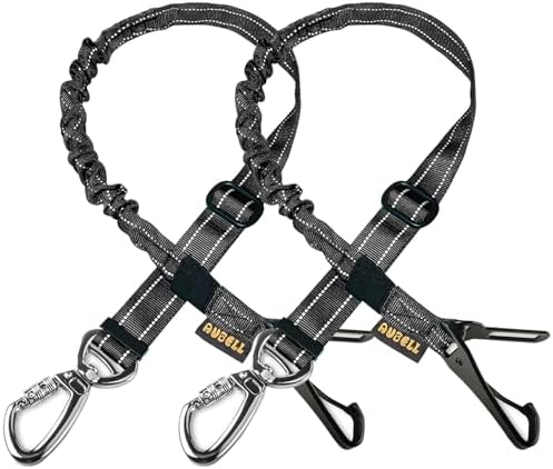 AUBELL Dog Seat Belt for Car, 2 Pack Set 3-in-1 Dog Car Harness by AUBELL