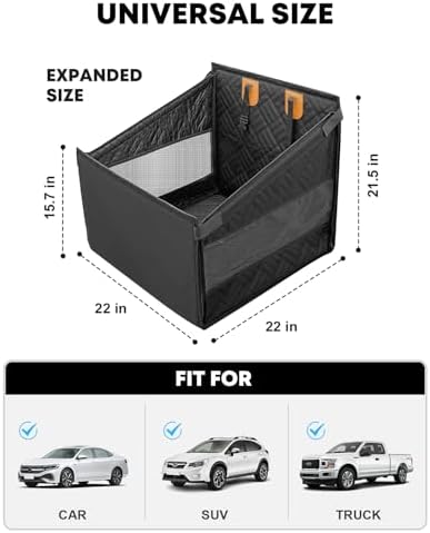 Kohree Dog Car Seat Cover for Small Dogs, Hard Bottom, Waterproof - Image 7