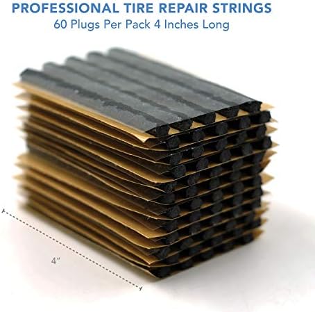 CKAuto 60pcs 4" Black Tire Repair Strings, Automotive Tool Tire Repair Plugs - Image 2