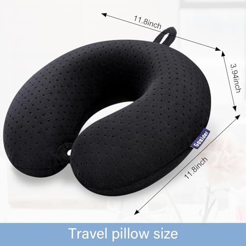 Black Travel Neck Pillow U Shape Memory Foam Airplane Pillow Soft - Image 3