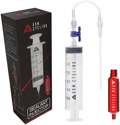 KOM Cycling Tubeless Sealant Injector Syringe and Presta Valve Core Removal by KOMCycling