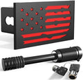 Heavy Duty Hollow Out American Flag Metal Trailer Hitch Cover by TOEASYTY
