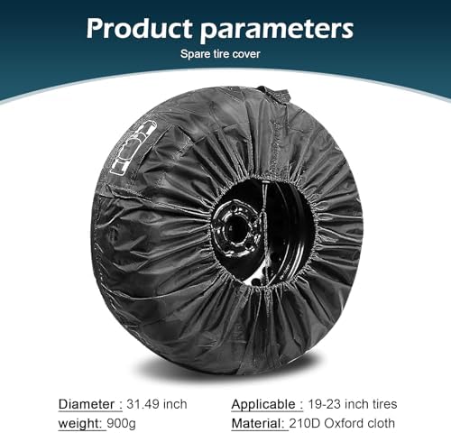 1 PC Spare Tire Cover, 190T Polyester Taffeta Spare Tire Protector - Image 2