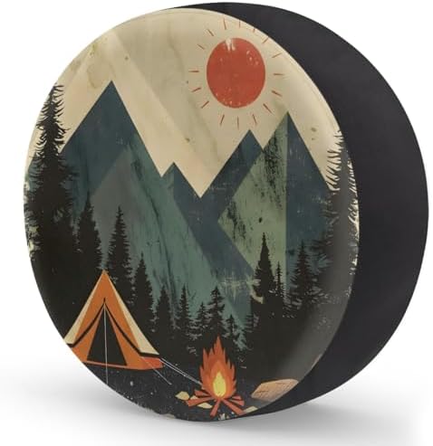 Rv Spare Tire Cover Wheel Mountain Forest Tree Sun Tire Covers Wheel Protectors - Image 2