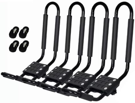 Kayak Roof Rack Carrier for Kayak Surf Board SUV Car J-Bar Rack, Steel 4PCS by Partsmojo