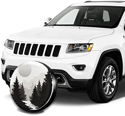 Abstract Moon Spare Tire Cover Mountain Tree Waterproof Dust-Proof Universal - Image 2