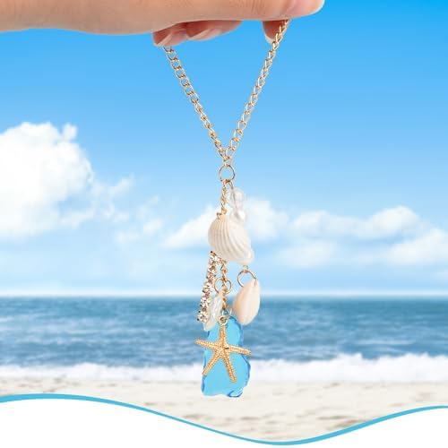 Car Mirror Hanging Accessories – Sea Shells & Sea Glass Pendant - Image 4