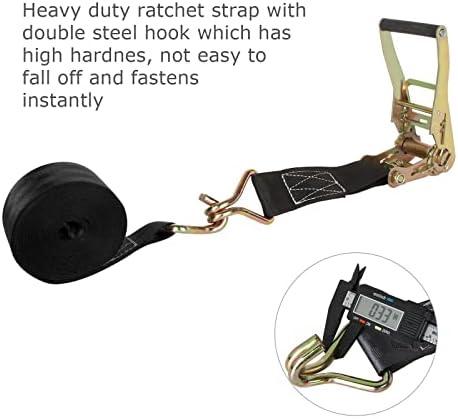 2 Pack 2 Inch Ratchet Straps Heavy Duty 20ft Tie Down Straps Ratchet - Image 4