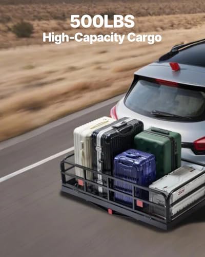 VEVOR 60x24x14 in Hitch Cargo Carrier, 500lbs Capacity Folding Trailer Hitch - Image 2