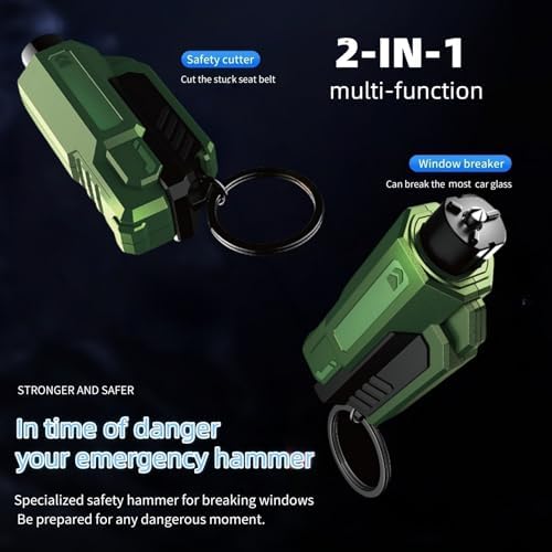 Window Breaker and Seatbelt Cutter Keychain, 2 in 1 Car Safety Hammer Glass - Image 3