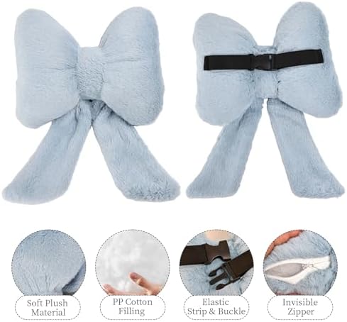 Bow Car Headrest Pillows Plush Car Neck Pillows - Image 4