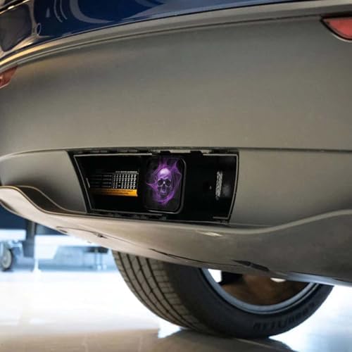 Swono Purple Skull Rubber Hitch Covers Halloween Sugar Skull Smoke Black - Image 4