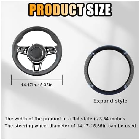 JOYCOURT 15 Inch Bling Soft Leather Car Steering Wheel Cover - Image 2
