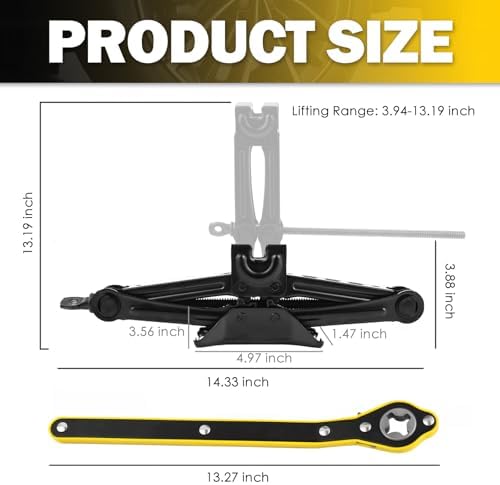 1.5T Scissor Jack for Car, Heavy Duty Scissor Car Jack Kit - Image 2