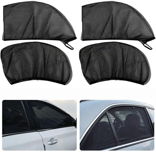 4 PCS Car Window Sun Shade Cover, Breathable Mesh Side Window Sunshades by Unknown