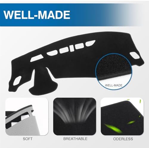 KUST Black Dash Cover for Chevrolet/Chevy Trax 2024 2025 2026 Polyester - Image 4