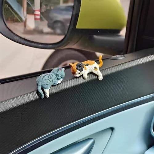 5 Pcs Cute Cat Car Accessories Funny Resin Cat Figurines - Image 4