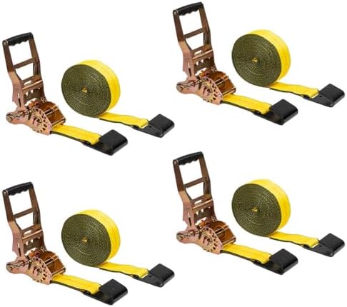4 Pack 2" x30' Self-Tensioning Ratchet Tie Down Straps by MyteeProducts