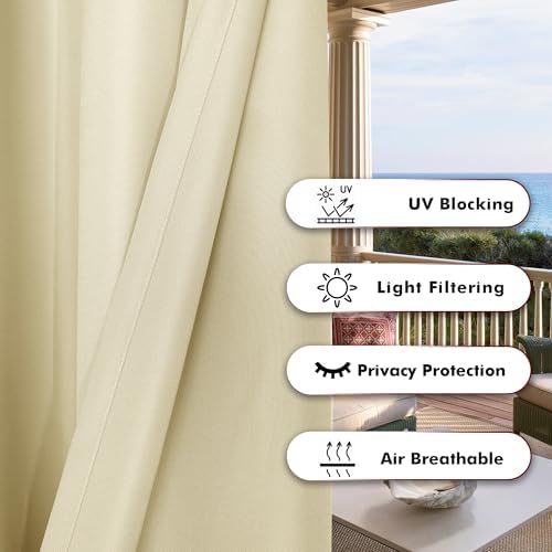 BONZER Outdoor Curtains for Patio Waterproof Thick Privacy - Image 4