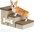 3-Step Wide Dog Stairs with Hidden Storage 18" H, Non-Slip Dog Steps by Fecuria