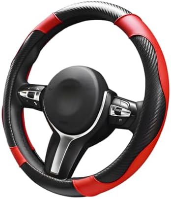Car Steering Wheel Cover, 15 inch Carbon Fiber Microfiber Leather Elastic by Unknown