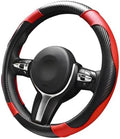 Car Steering Wheel Cover, 15 inch Carbon Fiber Microfiber Leather Elastic by Unknown