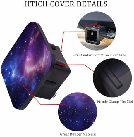 Galaxy Space Trailer Hitch Plug Cover Cosmic Star Field Universe Outer Space - Image 3