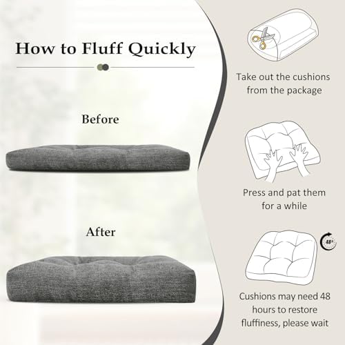 downluxe Chair Cushions for Dining Chairs 4 Pack, Tufted Indoor Chair Pads - Image 6