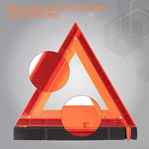 WORKKOOL Safety Triangles DOT Approved, Standard Warning Triangles Enmergency - Image 2