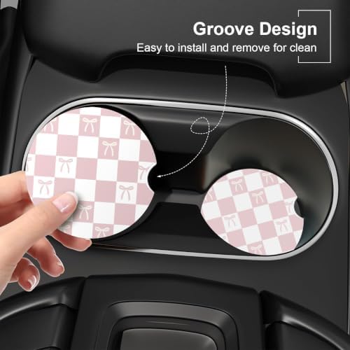 Ceramic Car Coasters – Absorbent Car Cup Holder Coaster Set - Image 5