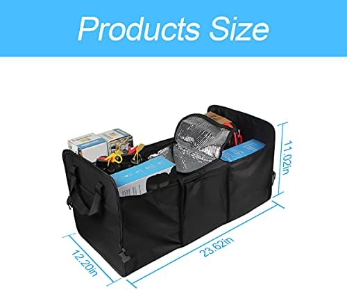 8sanlione Car Trunk Organizer, 3 Compartments, Insulated Section - Image 2