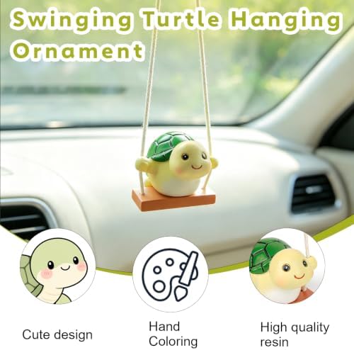 YGMONER Swinging Tortoise Car Hanging Ornament – Funny Rear View Mirror Hanging - Image 3