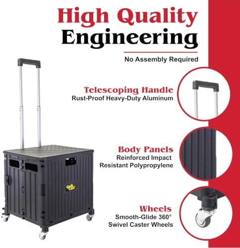 dbest Products Quik Cart 360 Collapsible Rolling Crate on Wheels - Image 6