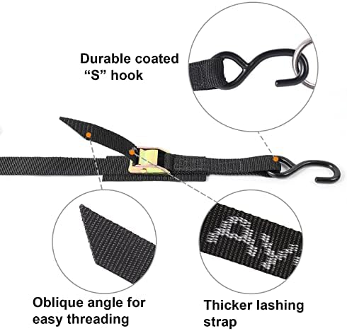 Ayaport Cam Buckle Tie Down Straps 10 feet, 4 Pack - Image 2
