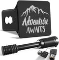 Adventure Awaits Hitch Cover for 2 Inch Receivers by TOEASYTY