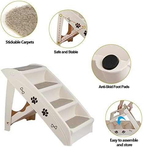 ZENY Dog Stairs for Bed 20" H, 4-Step Dog Steps for High Bed - Image 3
