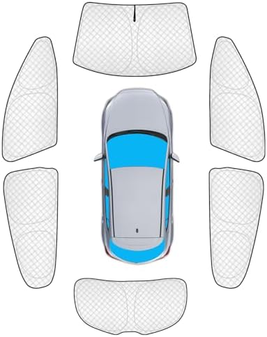 KMF 6pcs Thicken Sun Shades for Mazda 3 Hatchback 2014-2018 Accessories by KMF
