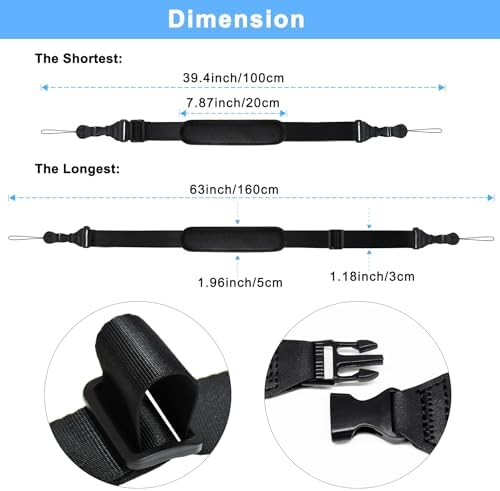 TIMISM Shoulder Strap with Pad, 2 Sets of Quick Release Buckles - Image 2