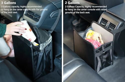 Ginsco 2 Gallons Open-Top Car Trash Can, Hanging Leakproof Car Trash Bag - Image 4