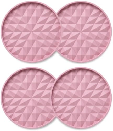 Silicone Car Coasters Set of 4, 2.75" Cup Holder Mats by Wingcases