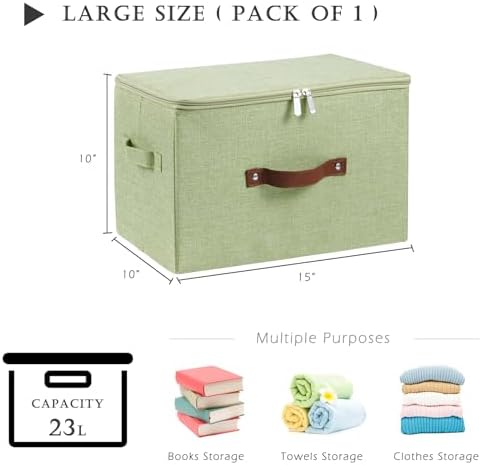 Storage Bins with Zipper Lids Decorative Lidded Baskets Boxes - Image 3