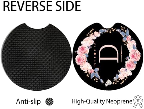 2pcs Letter D Car Coasters, Absorbent Universal neoprener Cup Holder Coasters - Image 4