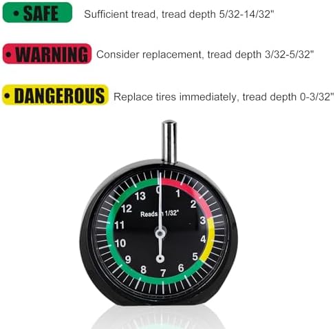 2pcs Tire Tread Depth Gauge, Professional Dial Type Tire Tread Depth Gauge - Image 3