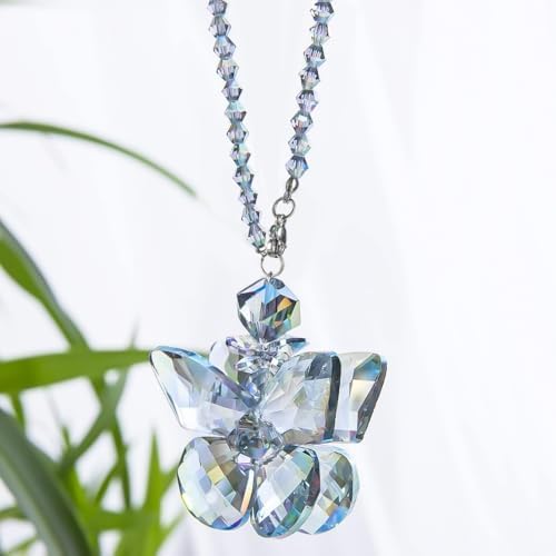 Crystal Glass Butterfly Car Key Charm Mirror Hanging Ornaments Gift - Image 4
