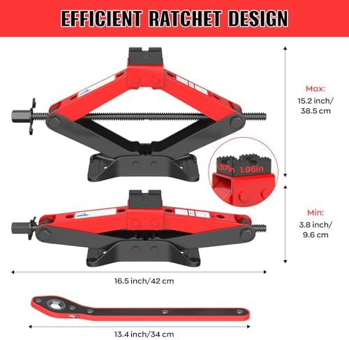 Portable Car Jack Kit 3 Ton, Heavy Duty Scissor Jack - Image 7