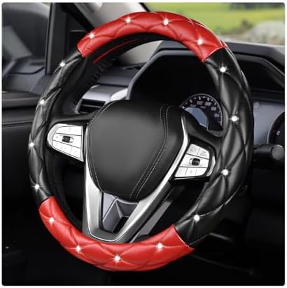 Bling Car Steering Wheel Cover, 15 Inch Diamond Leather Anti-Slip Auto Steering by Unknown