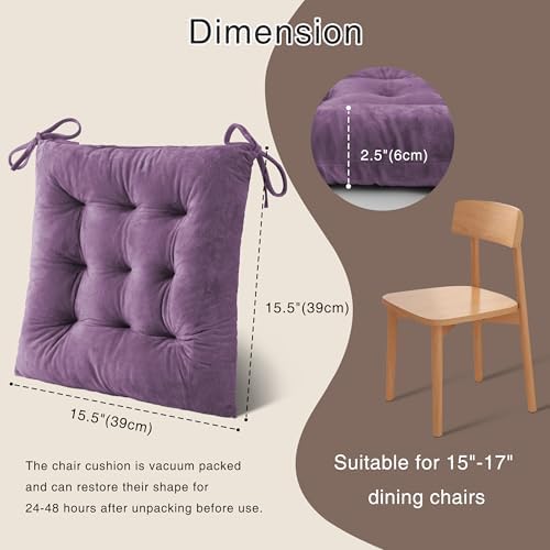 OVOV 1 Pack Chair Cushions for Dining Chairs 15.5"x15.5" Purple - Image 2