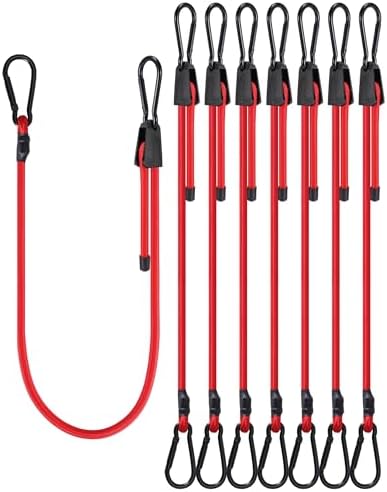 Lucky Straps 36" Red Adjustable Carabiner Bungee Cords by LuckyStraps
