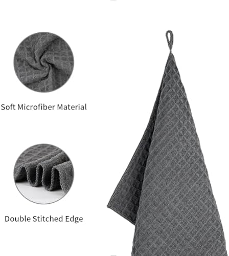 watchget 6 Pack Microfiber Espresso Barista Cleaning Towels, Dark Grey - Image 3
