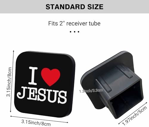 Swono 2x2inch Trailer Hitch Dust Plug I Love He Red Love Pattern Rubber Tow - Image 2